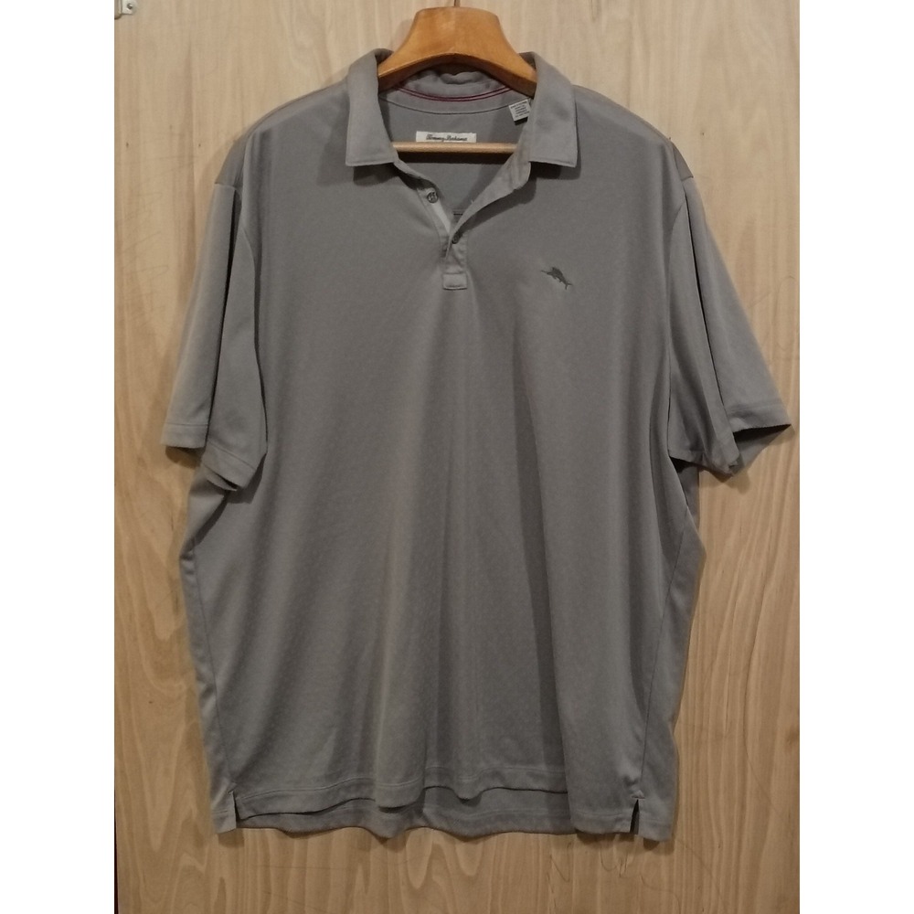 Tommy Bahama IslandZone‎ Gray Geometric Diamond Polo Shirt Mens 2XLT Tall